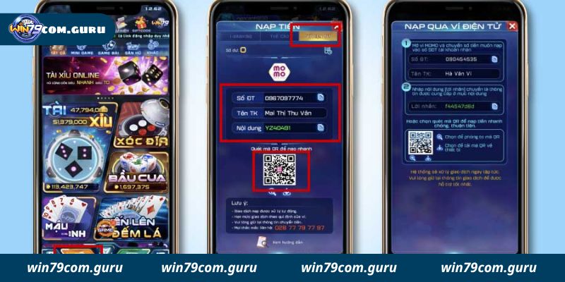 Hướng Dẫn Chi Tiết Quá Trình Nạp Tiền Win79